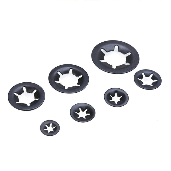 340PCS M6 M8 M10 For Starlock Washers Push On Lock Star Nut Fastener Clips Lock