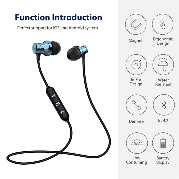 Sweatproof Wireless Bluetooth Earphones Headphones Sport Gym For iPhone iPad