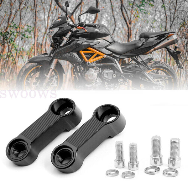 2PCS Motorcycle Mirror Extenders 8mm-10mm Riser Adaptor Bracket Holder Universal