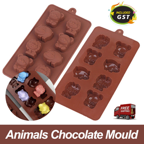 Ice Tray Silicone Jelly Cookie Cake Baking Mold Safari Animals Chocolate Mould