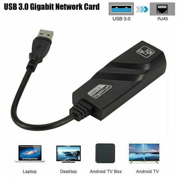 USB 3.0 to RJ45 jack Ethernet LAN Network Adapter 1000Mbps support PC Laptop AU