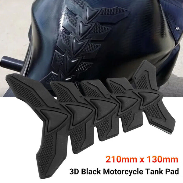 2x 3D Black Motorcycle Gel Oil Gas Fuel Tank Pad Protector Sticker Decal Decro