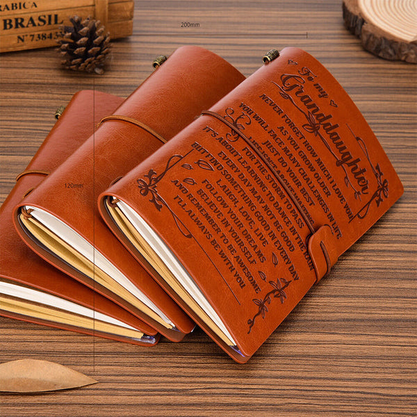 A6 To My Granddaughter Engraved Leather Journal Notebook Gift Travel Craft HG