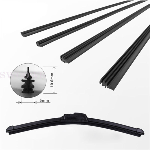 10Pcs 28" Premium Wiper Blade Refill Windshield Strip Replacement 6 mm Rubber AU