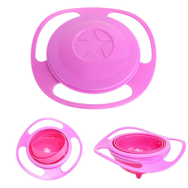 Baby Kids Feeding Bowl Magic 360 degree Rotating Gyro Toddler Infants No Spill