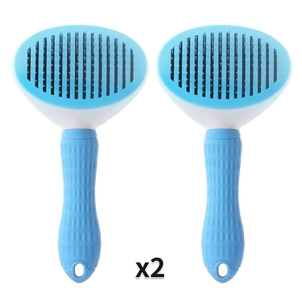 2xPet Dog Cat Grooming Comb Brush Tool Gently Removes Loose Undercoat Knots Mats