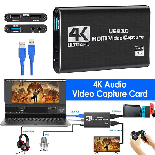 4K Audio Video Capture Card USB 3.0 HDMI Video Capture Device for Live Streaming