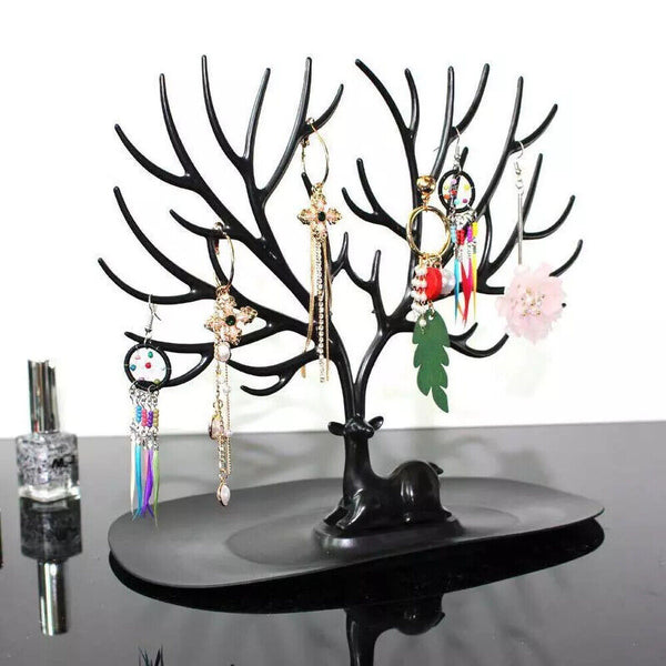 Necklace Ring Earring Deer Tree Stand Holder Show Rack Jewelry Display Organizer