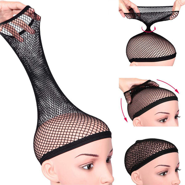 1/3x Wig Cap Fishnet Stretch Elastic Weaving Mesh Hair Net Wig Cap Weave Cosplay