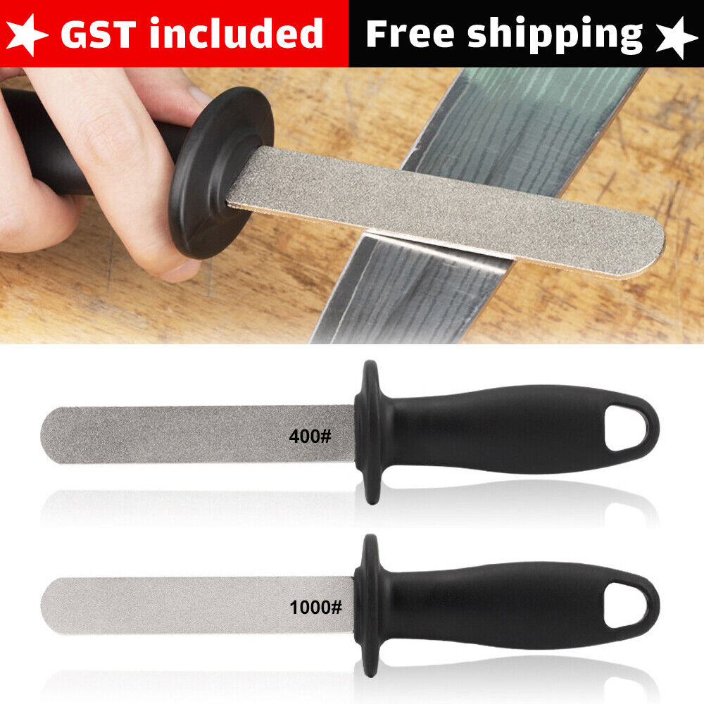 1X 400#/1000# Diamond Knife Sharpener Rod Kitchen Sharpening Steel Household AU