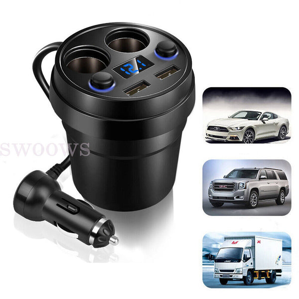 Multi Car Cigarette Lighter Socket Splitter USB 2 Way Dual Charger Power Adapter