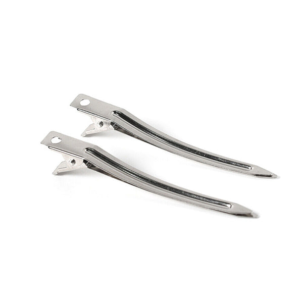12 pcs Duck Bill Hair Clips Metal Alligator Curl Sectioning Clips with Holes AU