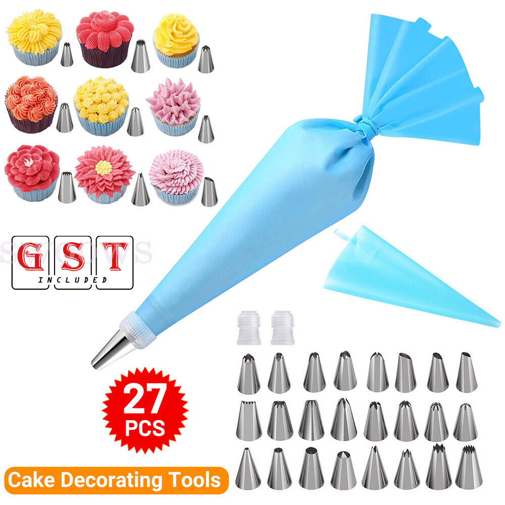 Cake Decorating Kit 27 Pieces Tools Baking Nozzles Piping Tips Icing Bag