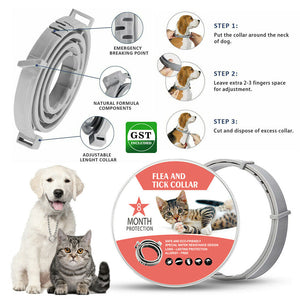 3 PACK Pet Flea Collar for Cats 8-month Flea and Tick Prevention Adjustable 38CM