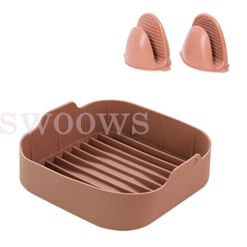 Reusable Air Fryer Accessories Basket Silicone Pot Baking Tray Mat Oven Nonstick