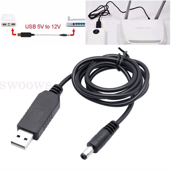 USB to 5V DC barrel jack plug adaptor converter power supply cable 5.5 x 2.1mm