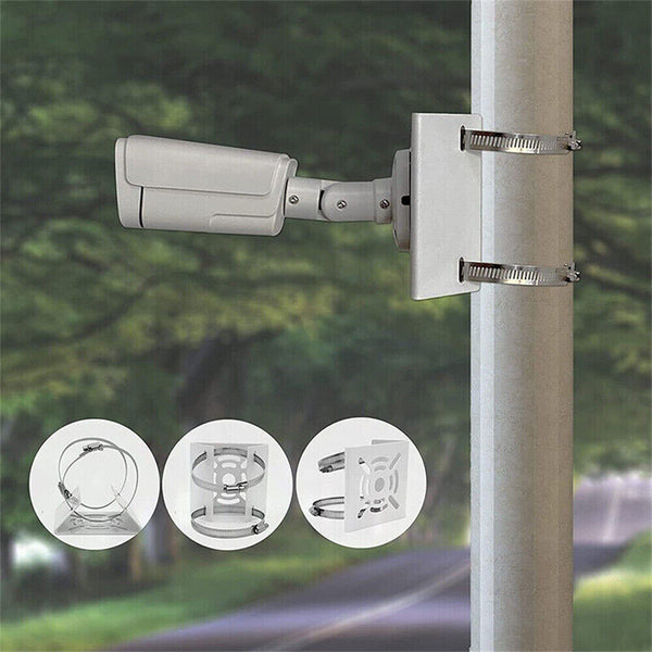 Universal Metal Vertical Pole Mount Bracket with Loops for Security Camera AU