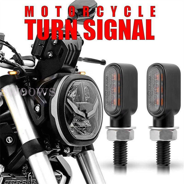 4X Mini Amber Motorcycle LED Indicators Turn Signal Lamp Universal Dirt Bike 12V