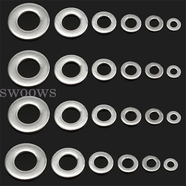 1 Box Kit Nut And Bolt Set Gasket Flat Ring Seal Stainless Steel Washer