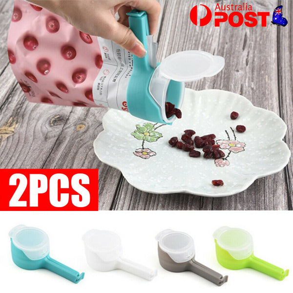 Pour Storage Snack Sealing Plastic Clamps Food Seal Clip Sealer Clamp 2pcs/pack