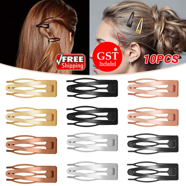 10-50 Double-grip Hair Clips Metal Snap Barrettes Hair Styling Tool Women Girls