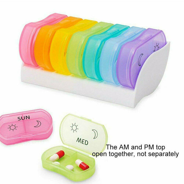 Pill Box 7-day Large organiser Tablet Container Case Medicine Storage Dispenser