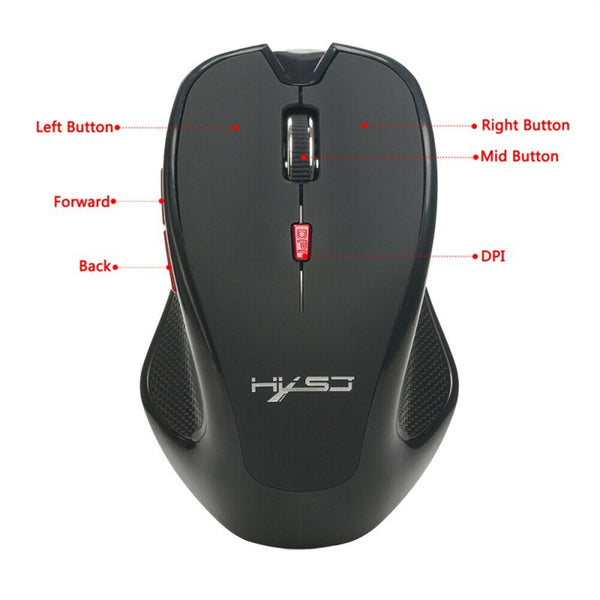 Wireless Bluetooth Mouse 2400 DPI Ergonomics Optical Mouse for Laptop PC