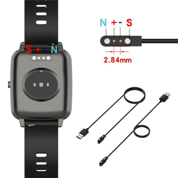 1/2x 2-Pin Universal USB Data Charging Cable Magnetic Charger For Smart Watch