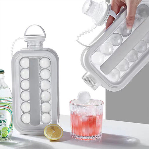 Portable Ice Jug ICE Ball Maker 2 in 1 Mould Container Water Kettle Bottle AUS