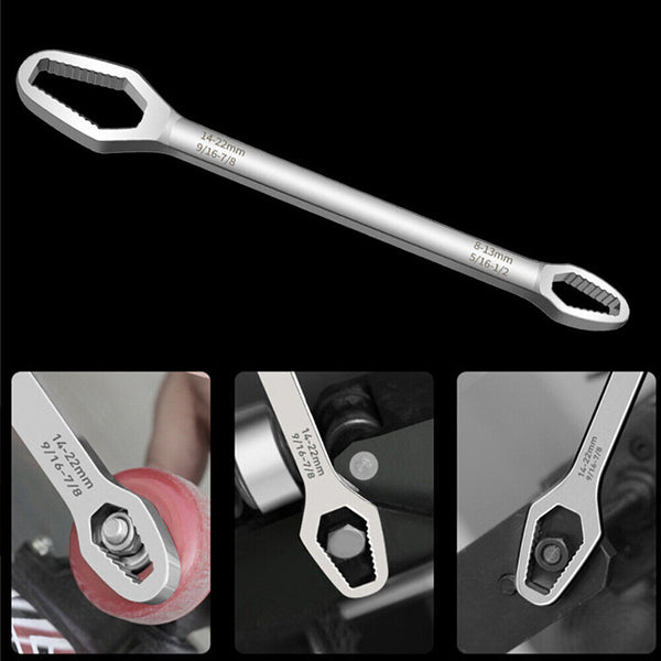 Universal Torx Screw Nuts Wrench 8-22mm Double Head Ratchet Spanner Repair Tools