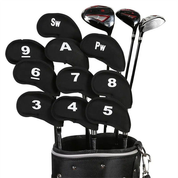 10PCS Golf Head Cover Iron Club Putter Head Mutispandex Covers Protector Set AU