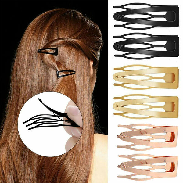 10-50 Double-grip Hair Clips Metal Snap Barrettes Hair Styling Tool Women Girls