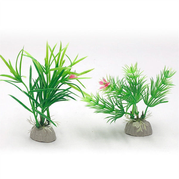 10PCS Artificial Plants Landscape Aquarium Decor Plastic Fish Tank Fake Grass