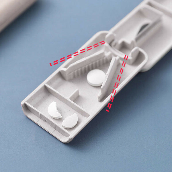 Pill Cutter Box Medicine Box Tablet Pill Splitter Grinder Crusher Storage Case