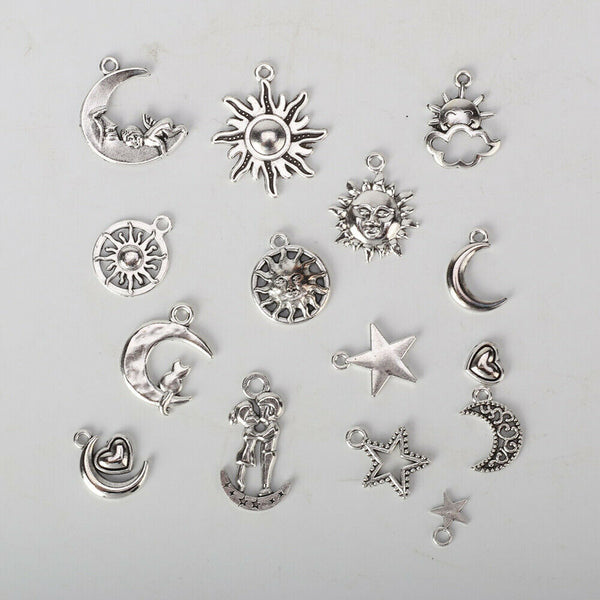 70PCS Bulk Tibetan Silver Mixed Charms Pendant Jewelry DIY Making Craft Findings