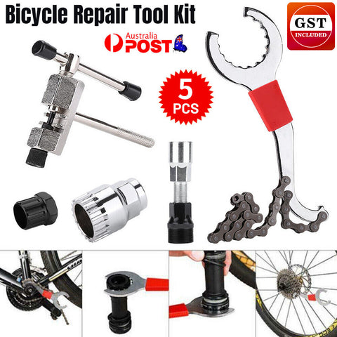 5pcs Bicycle Repair Bike Tool Kit Removal Bracket Freewheel Crank Puller Tools