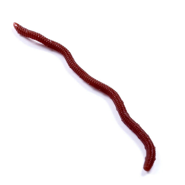 50PCS/Pack 8cm Soft Earthworm Fishing Bait Red Worm Lures Grub Simulation Tackle