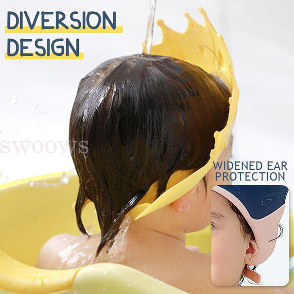 Adjustable Kids Baby Shower Cap Children Bath Wash Hair Eye Care Crown Shape Hat