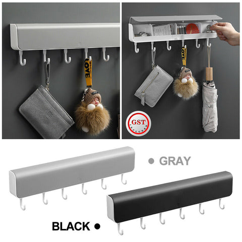 Key Holder Wall-Mounted Storage Box Kitchen Rack House Shelf Organizer With Hook