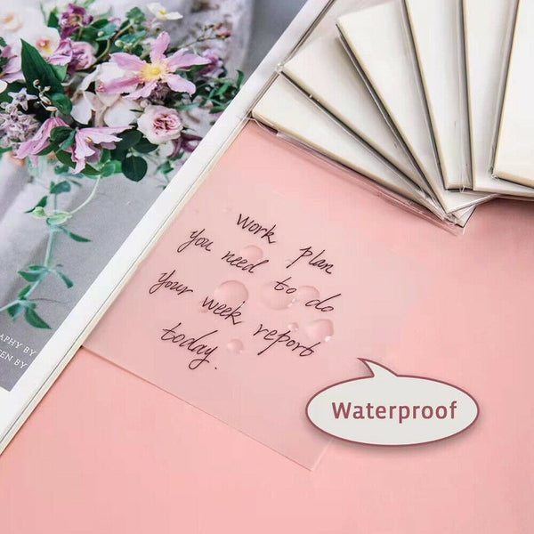 50Pcs/set Waterproof PET Transparent Sticky Notes Memo Pad Stickers Sticky Paper