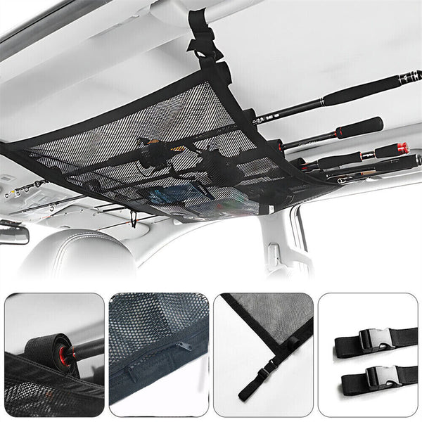 Car Fishing Rod Strap Vehicle Rod Carrier Storage Net Fishing Pole Holder SUV