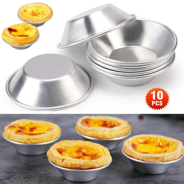 Egg Tart Mould Cake Tins Set Cups Circular Pie Mold Plate Baking Non-Stick Up30x