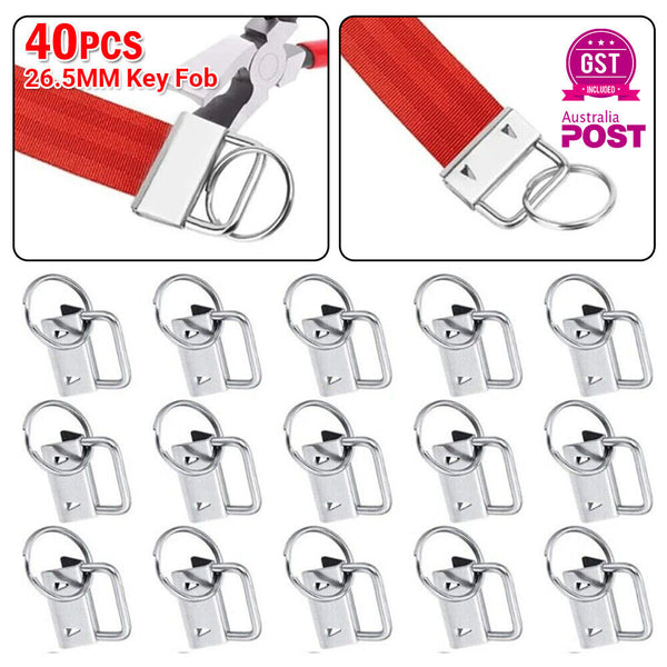 40pcs 26.5MM Silvery Key Fob Hardware Key Fob Keychain Wristlet With Split Ring