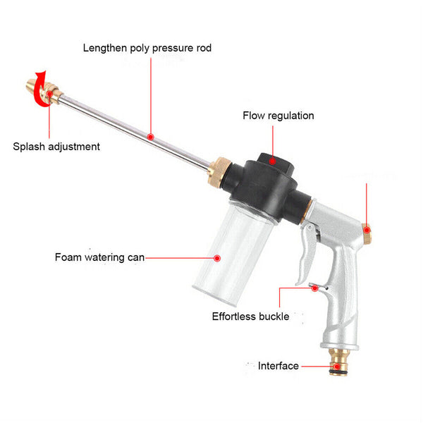 High Pressure Car Wash Foam Gun Water Soap Sprayer Jet Lance Cleaning Tool-Kits