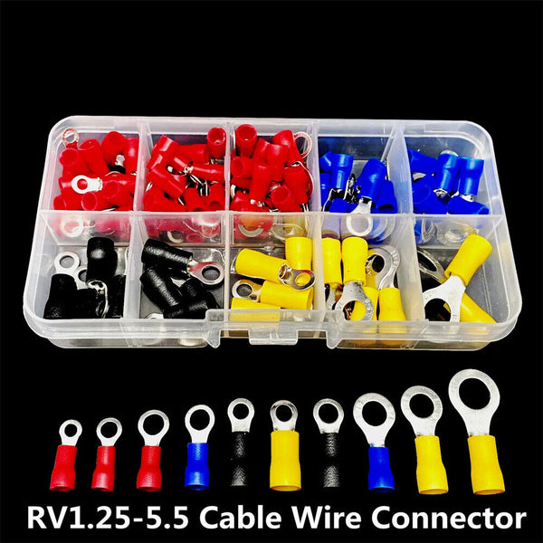 102Pcs Terminal Electrical Crimp Connector Kit Insulated Wire Terminals Lug