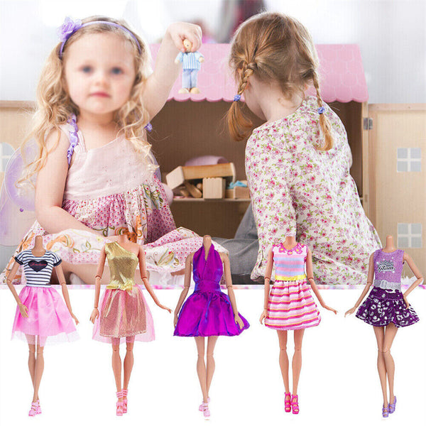 42Pcs Items For Barbie-Doll Jewellery Clothes Set Accessories Dresses Shoes