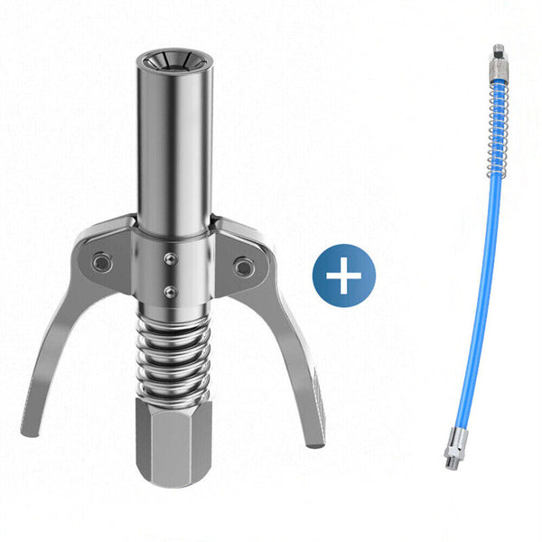 Grease Tool Coupler Heavy-Duty Quick Lock Double Handle Leakfree Grease Gun Hose