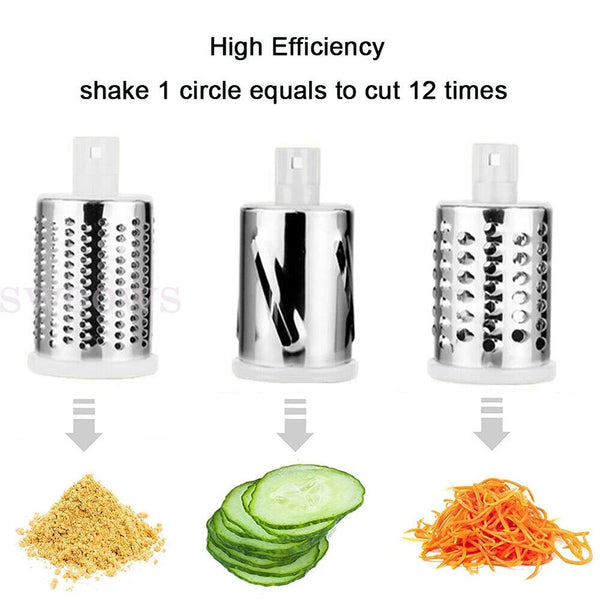 Kitchen Vegetable Fruit Slicer Cutter Shredder Food Manual Rotary Grater Chopper