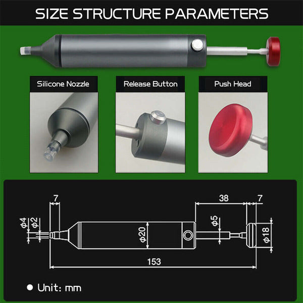 Silicone Tip Solder Sucker Pump Remover Engineer Desoldering Pump Tool Portable