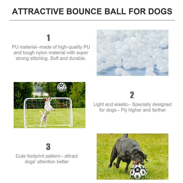 Dog Ball Interactive Soccer Toy Pet Football with Grab Tabs Tug Water Outdoor AU